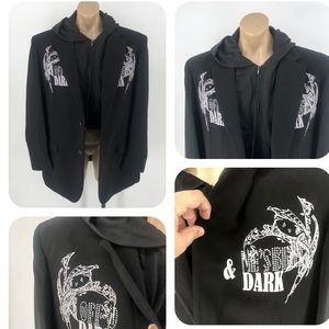 NWT blazer/Hoodie Pronti Collection mens jacket hooded black.